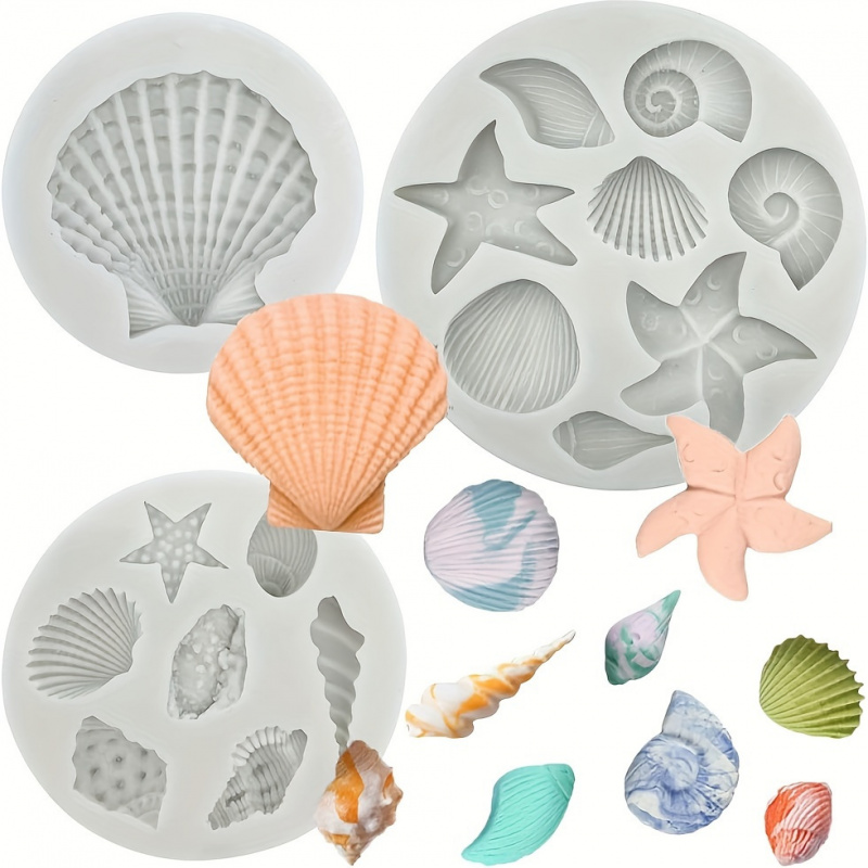 Candle Making Kits - 3 Stück/Set, Muschelformen-Set, unregelmäßige Form, geeignet